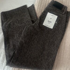 Leopard dark jeans